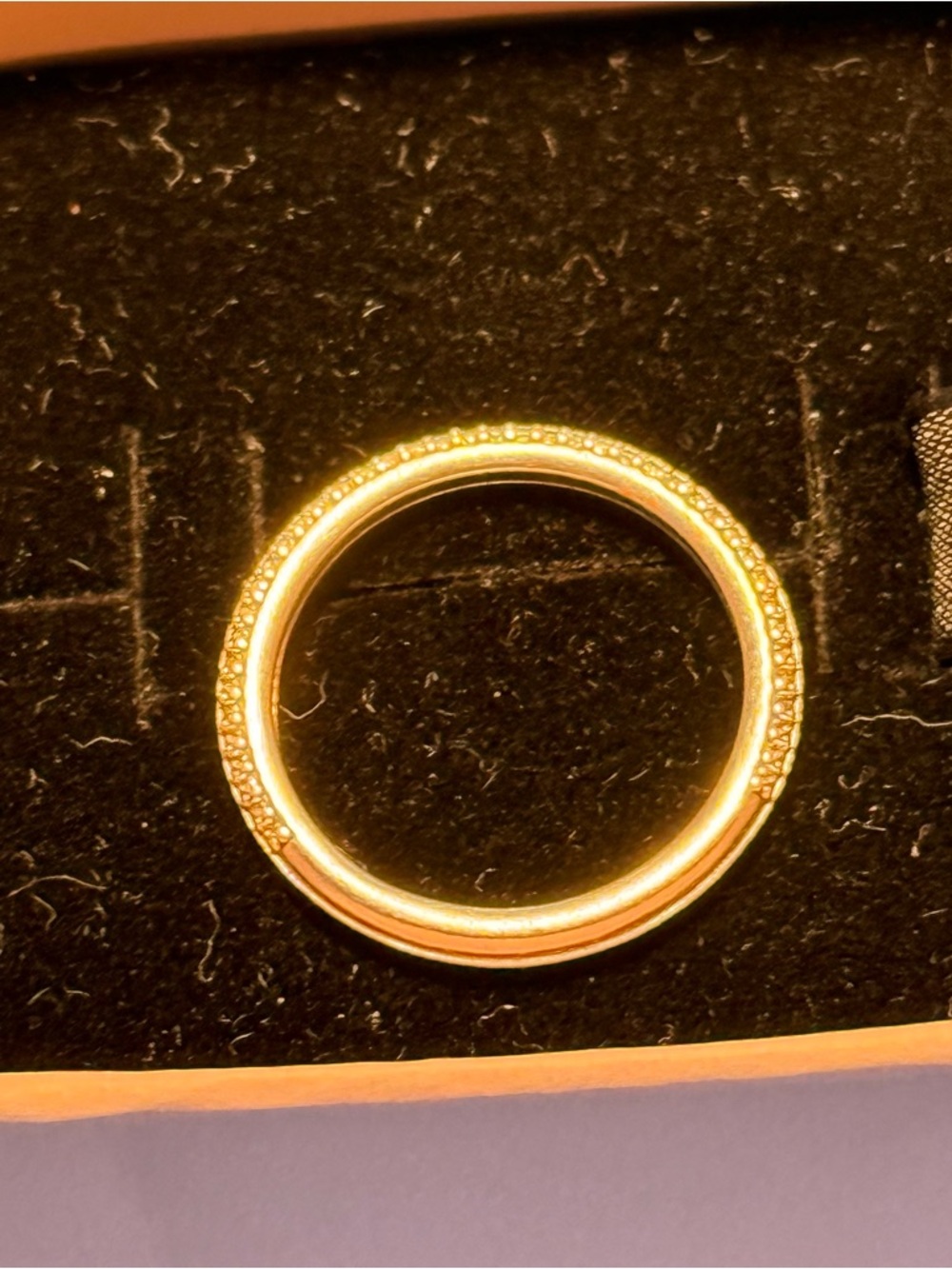 Delicate Gold Beaded Stackable Ring - Picture 2 of 2